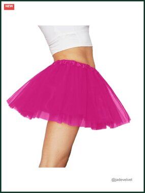6-Layer Tulle Tutu Skirt with Elastic Waist for Women